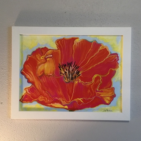 NEW POPPY FLOWER PRINT FROM ORIGINAL ACRYLIC PAINTING. - Picture 2 of 3